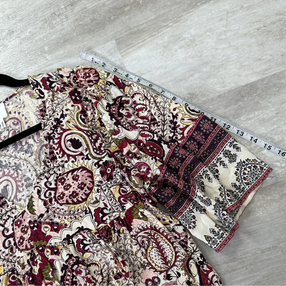 BA&SH Zarry Print Top size large paisley print berry & ecru - Picture 12 of 12
